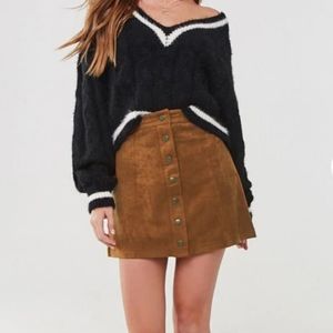 Faux suede dark brown Skirt